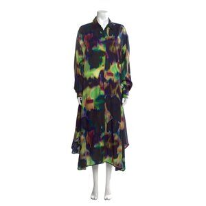 Dries Van Noten Blurred Tie Dye Shirtdress FR38/US6